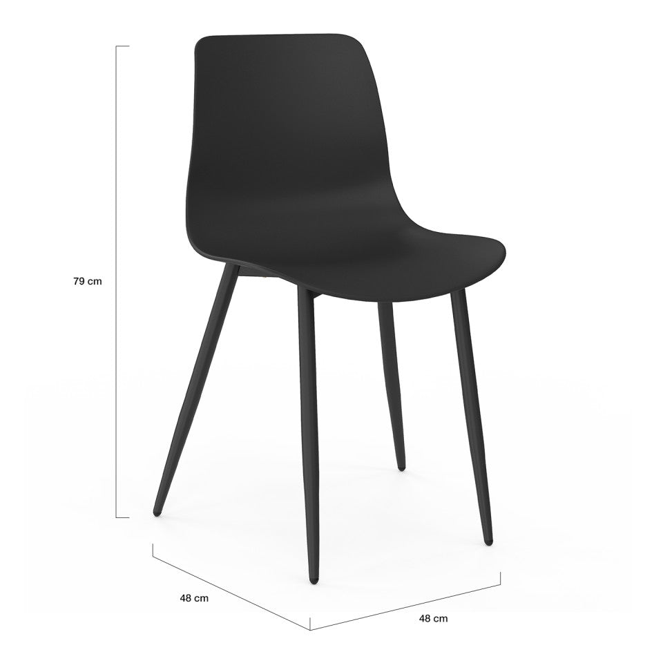 Chaises Nala noires - lot de 6
