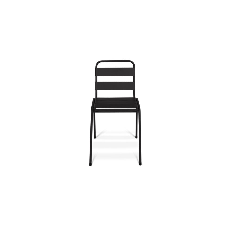 Chaises de jardin en acier empilables noires - lot de 6