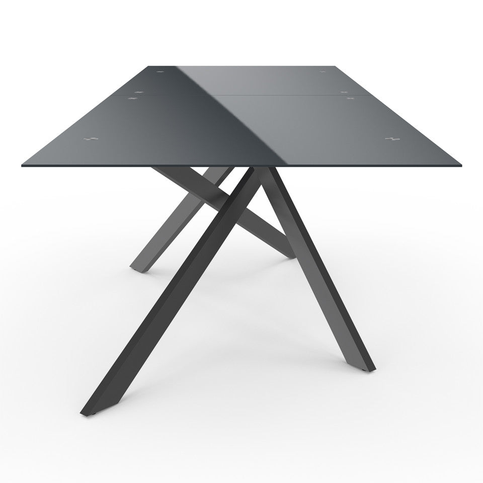 Table de jardin Spider 240cm verre trempé et métal