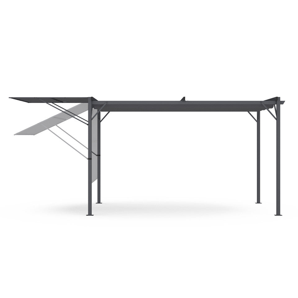 Pergola Marina en acier avec toit rétractable et inclinable 3x4m