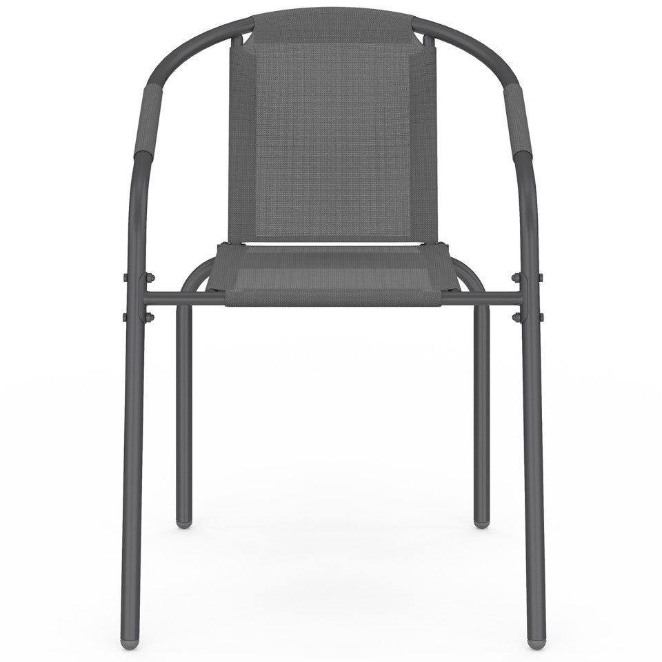 Chaises de jardin empilables Delma grises - lot de 6
