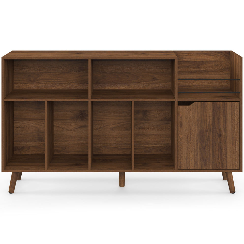Meuble vinyles Sanza effet noyer 130cm