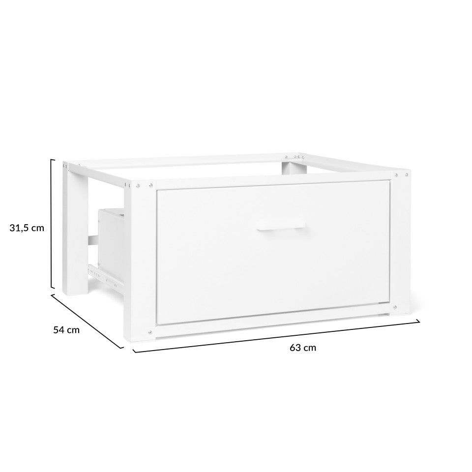 Socle spécial machine à laver blanc avec tiroir 100kg