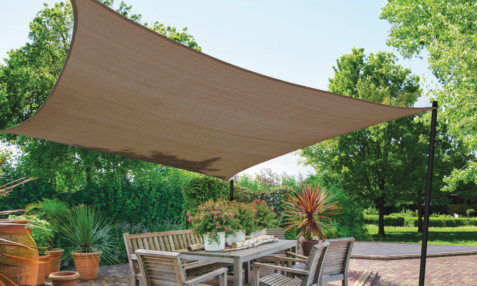 Voile d'ombrage rectangulaire taupe 4x3m