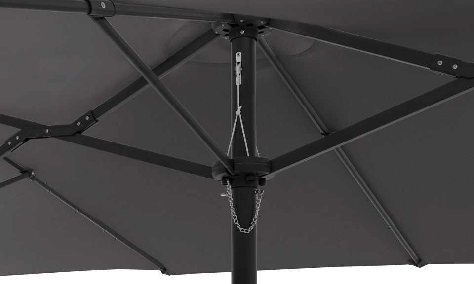 Parasol double 450x260cm gris