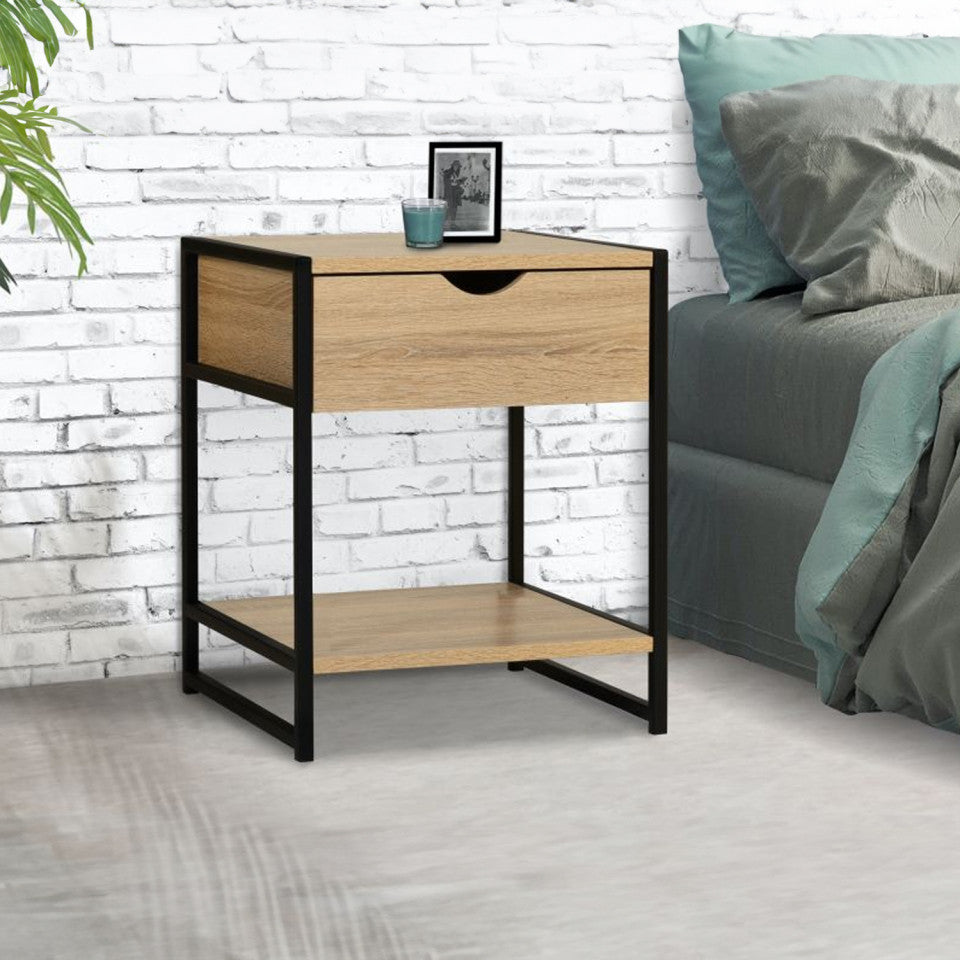 Tables de chevet Memphis sur pieds 1 tiroir - lot de 2