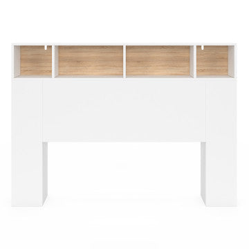 Tête de lit Léo bois et blanche avec rangements 145cm