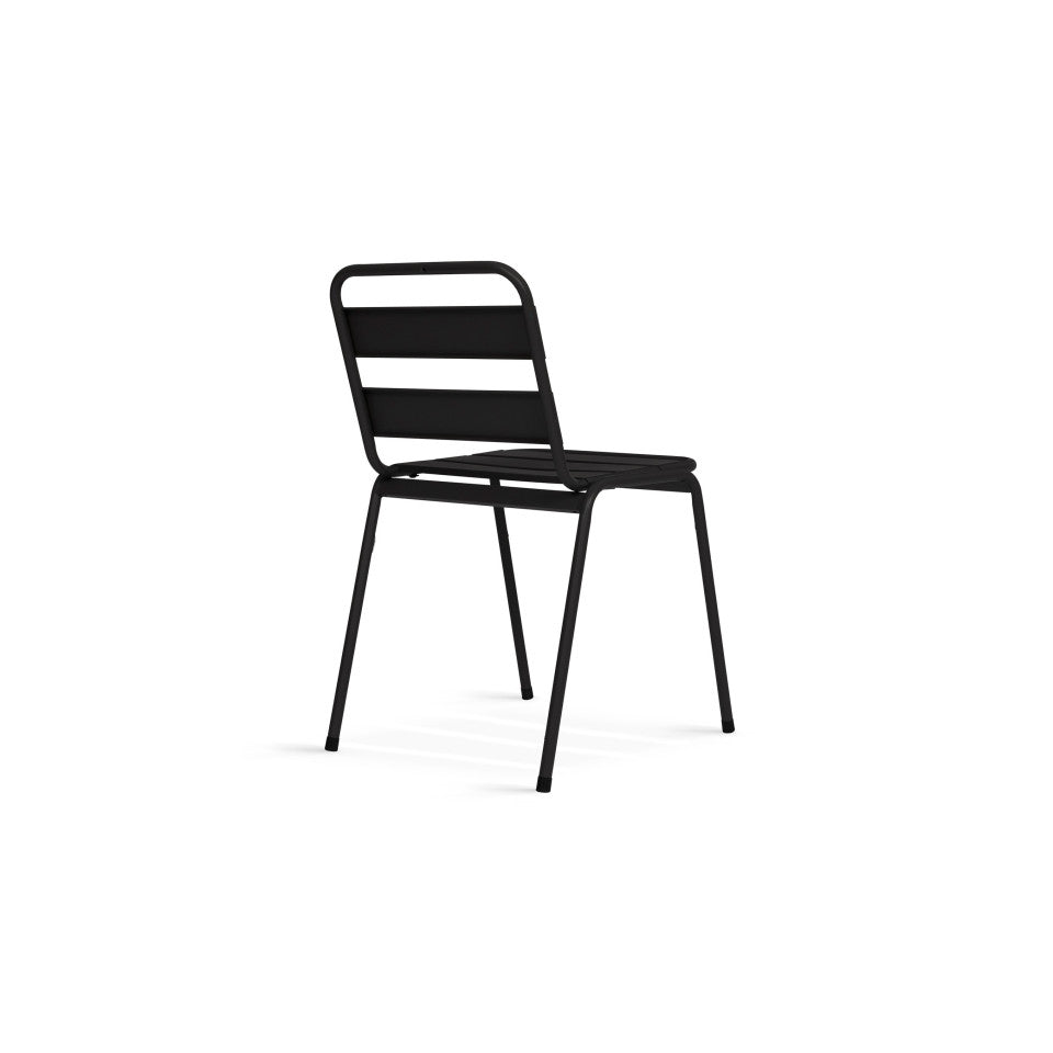 Chaises de jardin en acier empilables noires - lot de 6