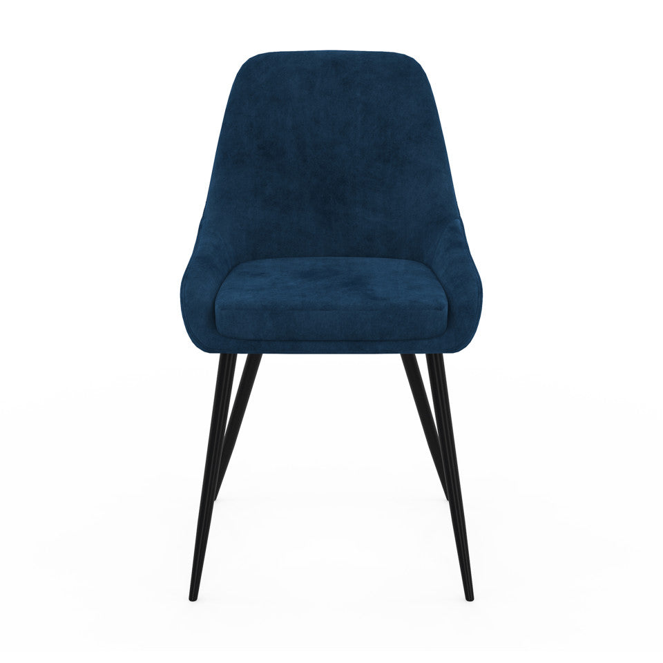 Chaises Olivia assise mix de couleurs : 1x bleu, 1x gris clair, 1x gris foncé et 1x jaune - lot de 4