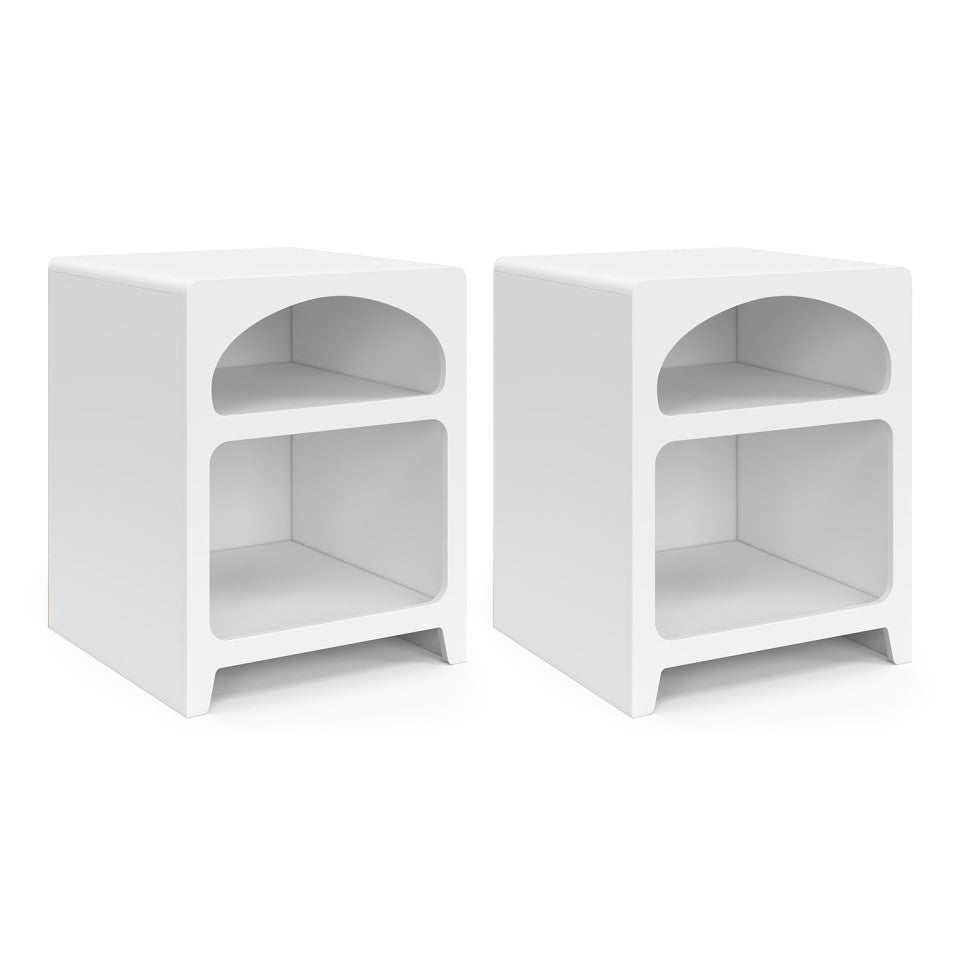 Tables de chevet organiques blanches - lot de 2