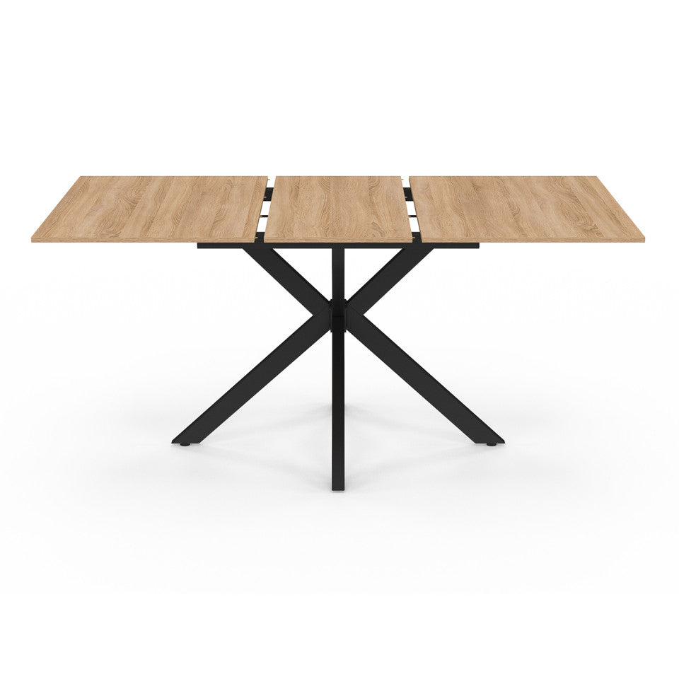 Table repas Spider plateau extensible 160-200cm et pieds croisés noirs