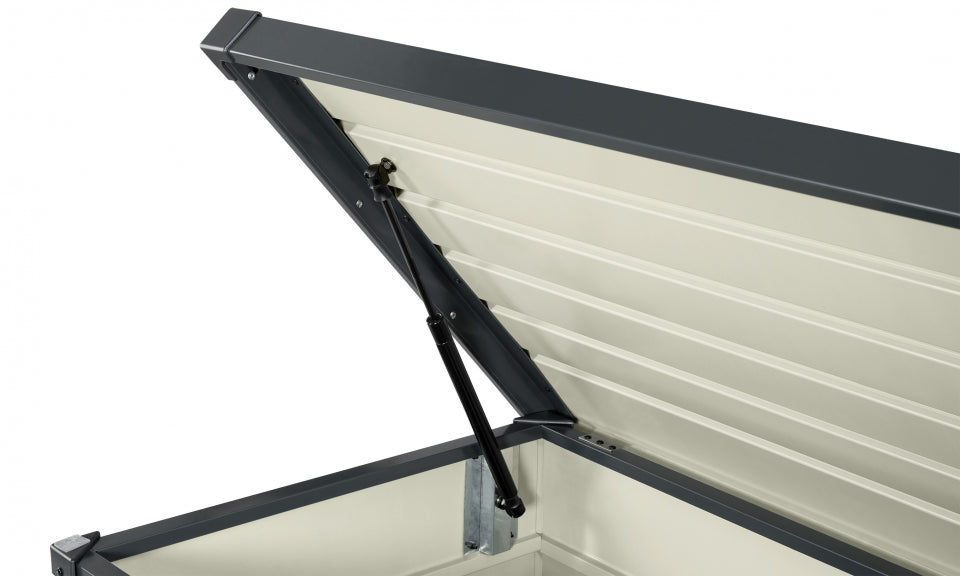 Coffre de rangement pour extérieur gris anthracite en acier galvanisé 600L