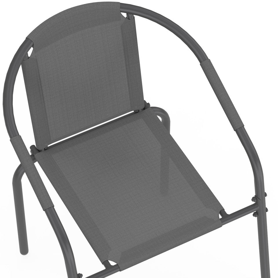 Chaises de jardin empilables Delma grises - lot de 6