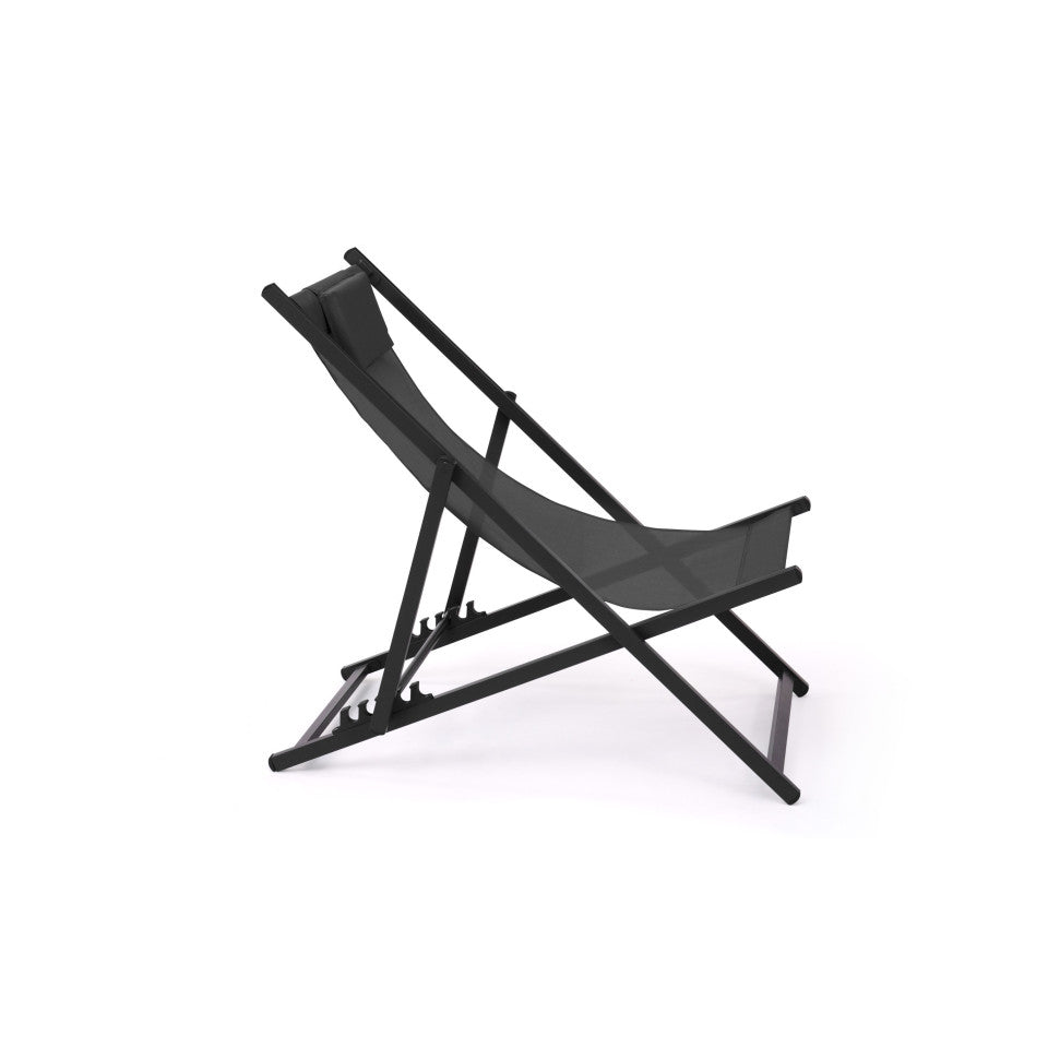 Chiliennes en métal et toile gris anthracite - lot de 2