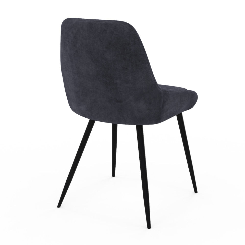 Chaises Olivia assise mix de couleurs : 1x bleu, 1x gris clair, 1x gris foncé et 1x jaune - lot de 4