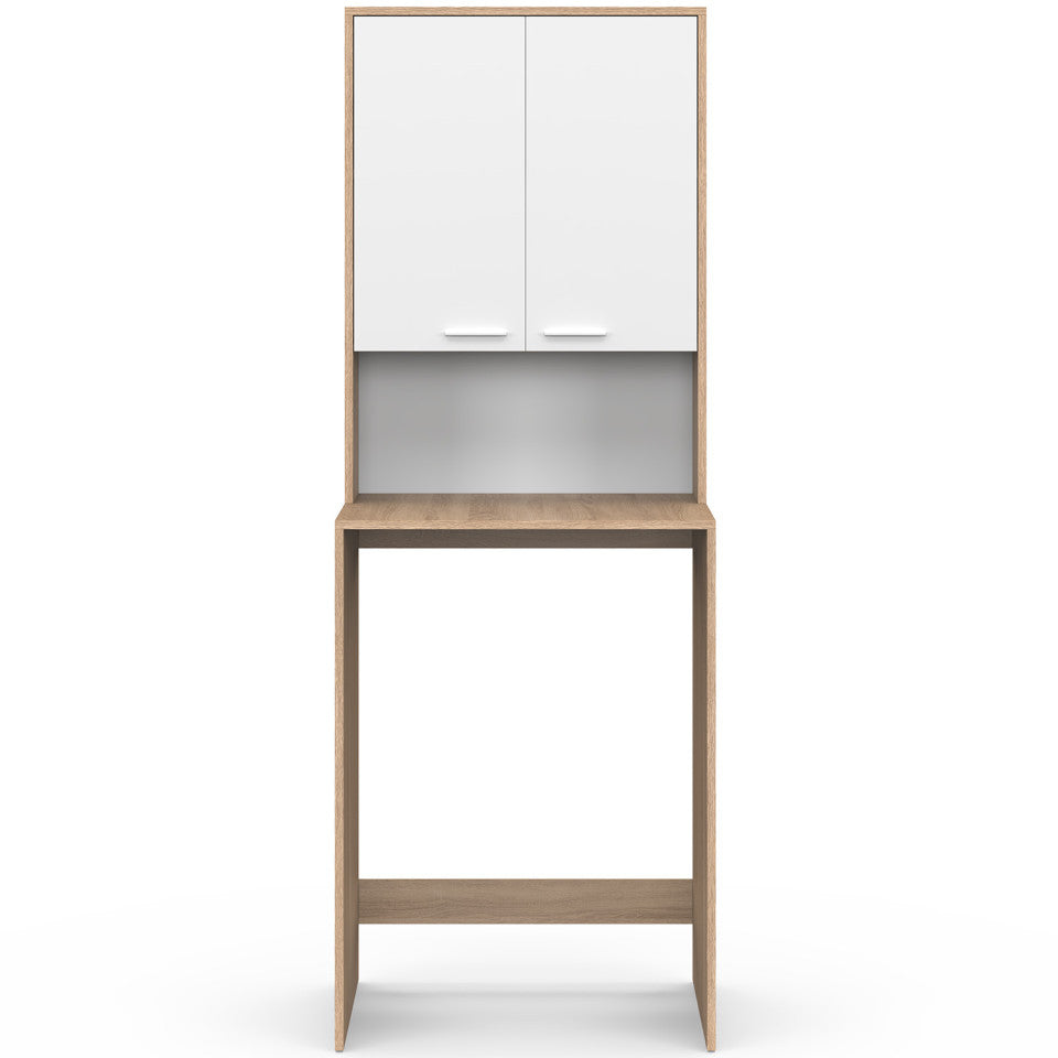 Meuble dessus machine à laver Will blanc et bois