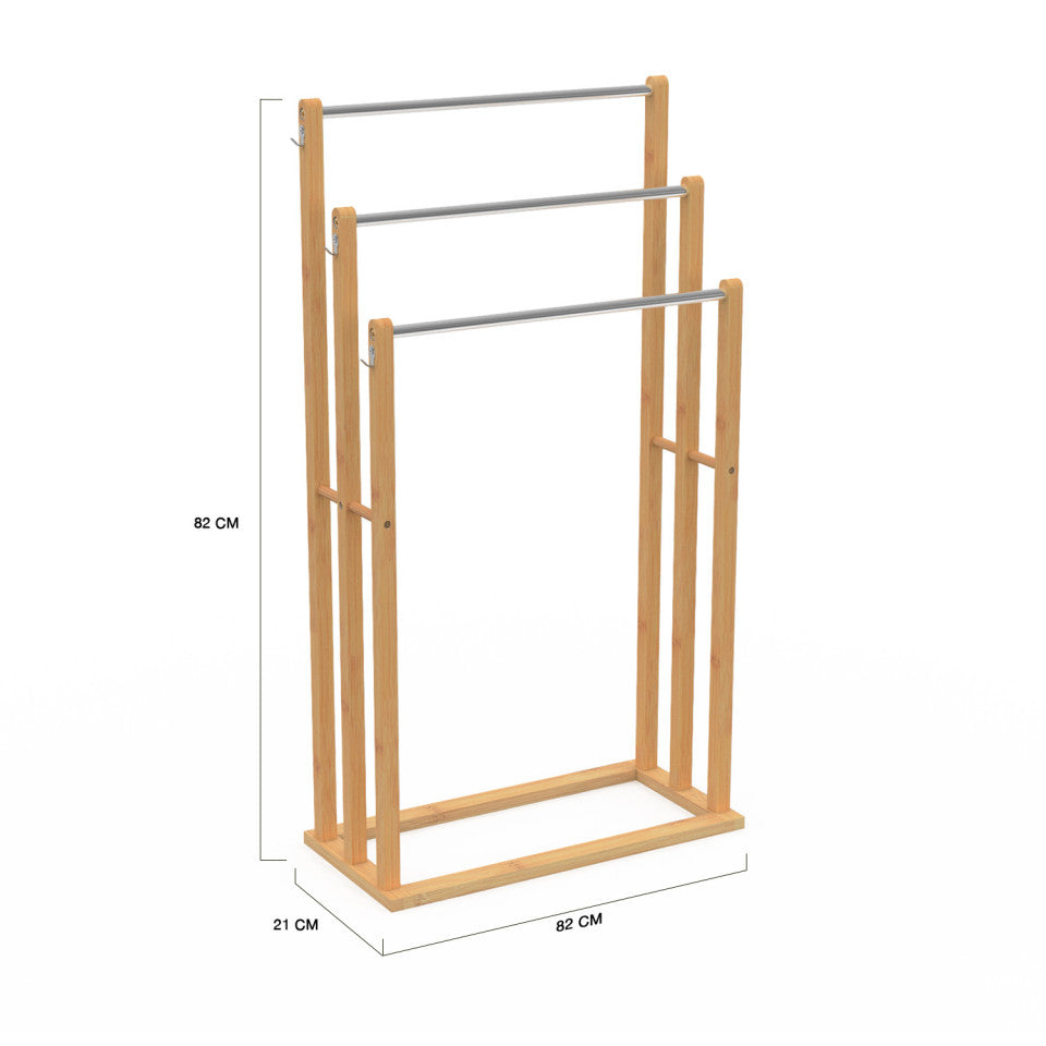 Porte-serviettes Maya 3 niveaux en bambou