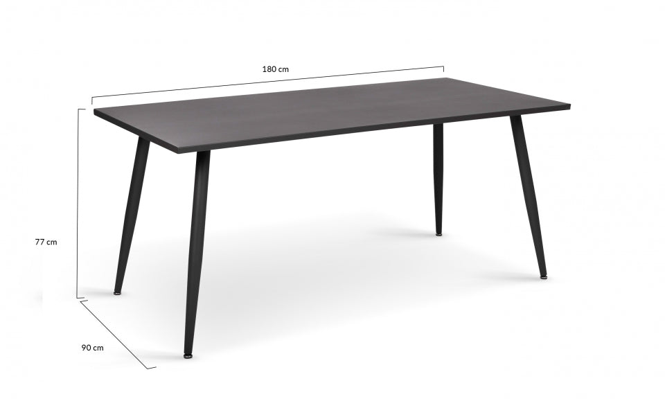 Table de jardin en acier 180cm grise