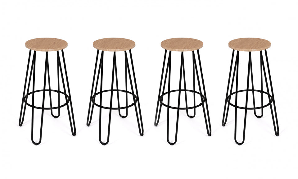Tabourets de bar industriels pieds épingle Missouri - lot de 4