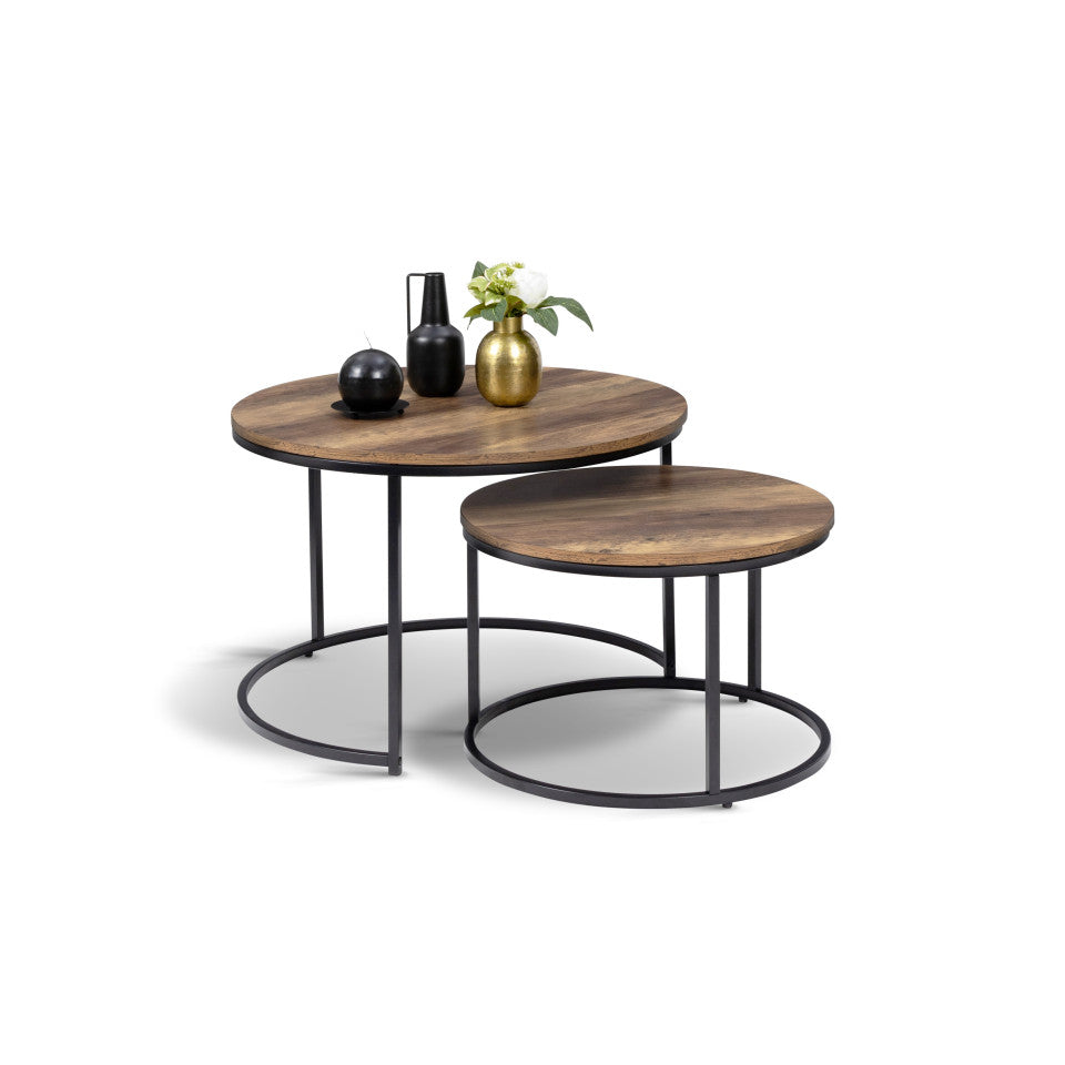 Tables basses rondes gigognes Eliza - lot de 2
