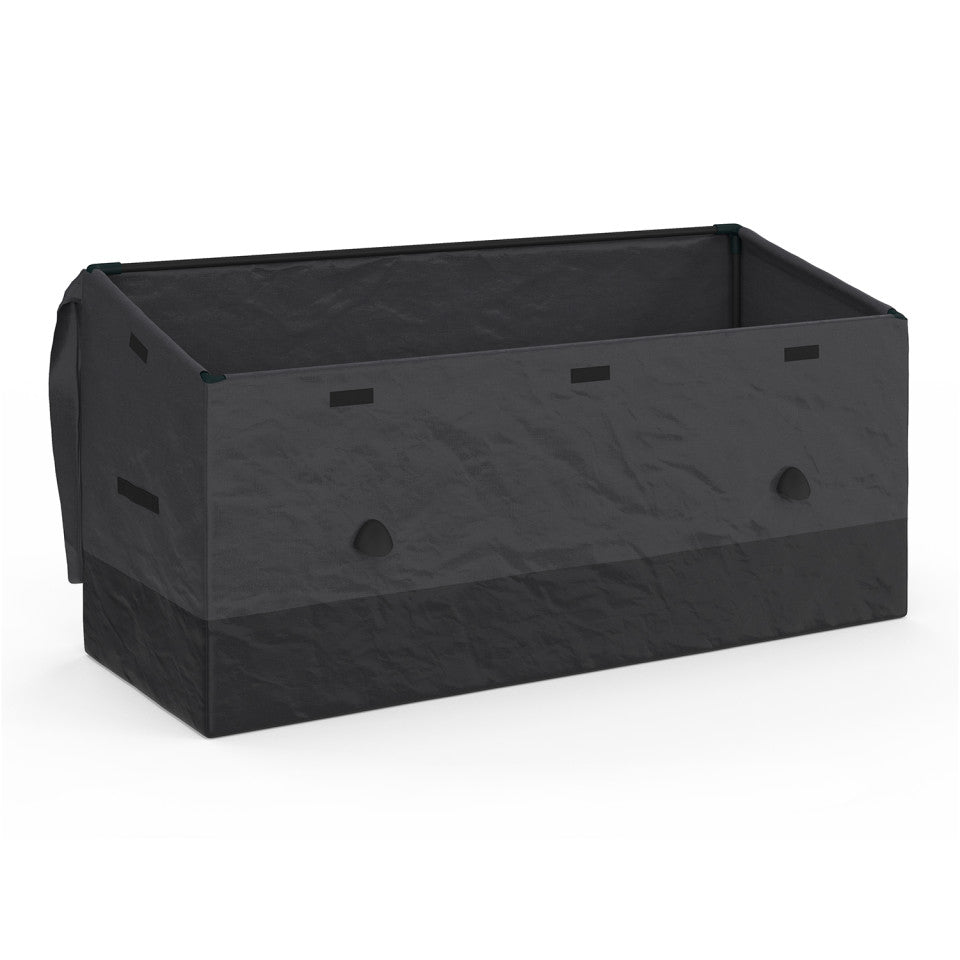 Coffre de rangement pour extérieur gris anthracite avec bâche 600L