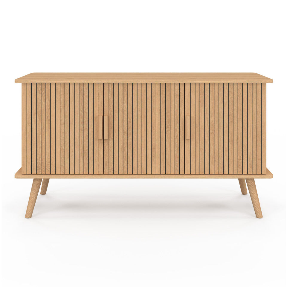 Buffet Faustine 3 portes effet lattes L110cm