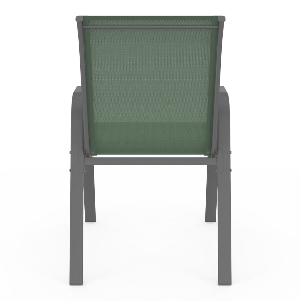 Chaises de jardin empilables en textilène vert - lot de 6