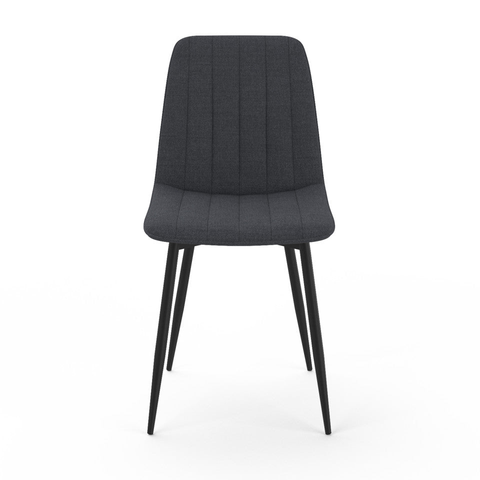 Chaises Fiona en velours gris foncé - lot de 6