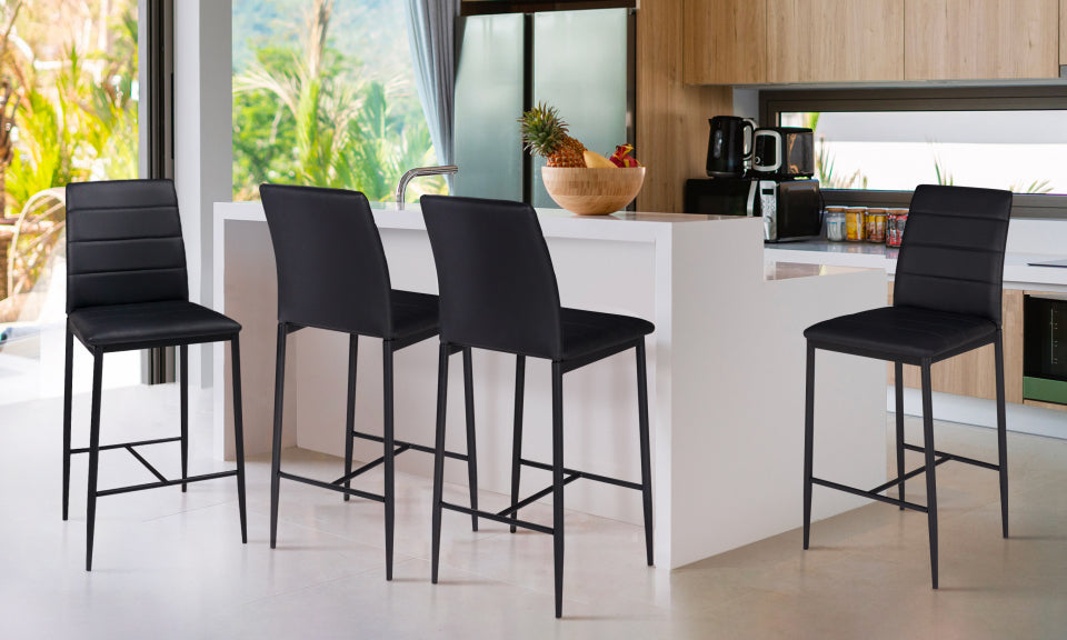 Tabourets de bar Regilux noires - lot de 4