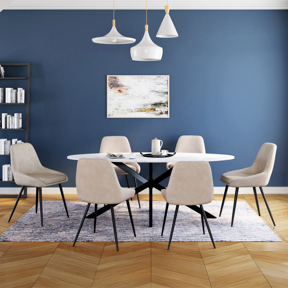 Chaises Olivia assise taupe pieds métal - lot de 6