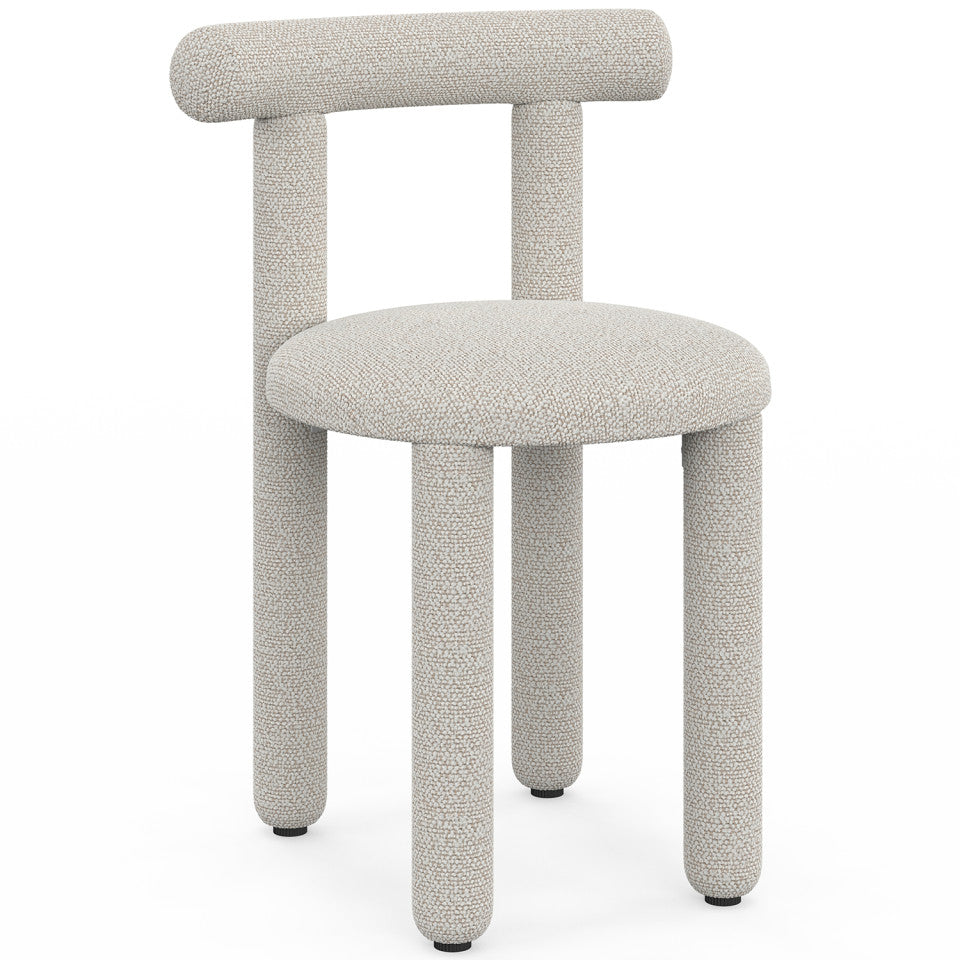 Chaises Rania tissu bouclette crème - lot de 2