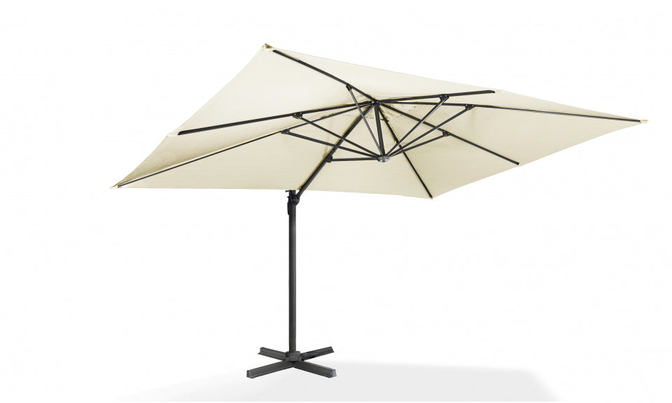 Parasol 360° rectangle créme 4x3m avec housse