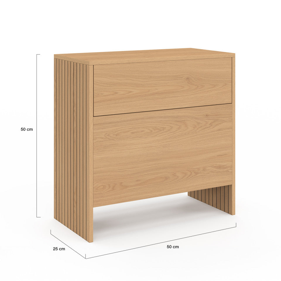 Table d'appoint mini bar Faustine bois et lattes