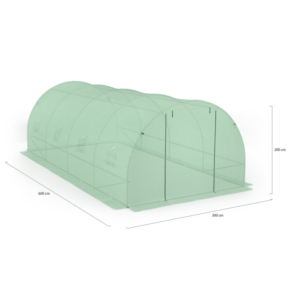 Serre de jardin 18m² verte bâche renforcée 130 gr/m² - gamme maraichère