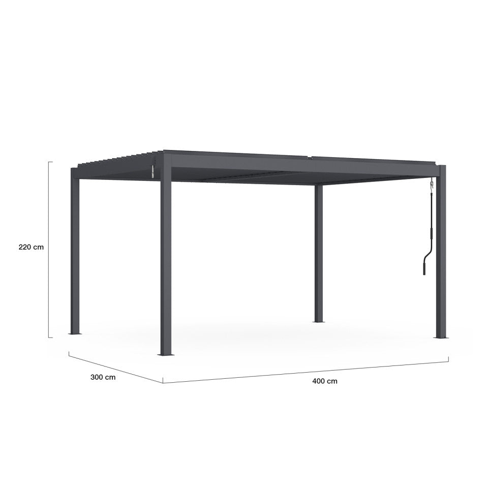 Pergola bioclimatique en aluminium 3x4m
