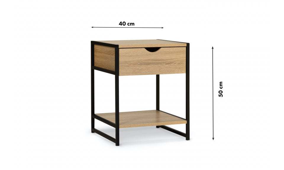 Tables de chevet Memphis sur pieds 1 tiroir - lot de 2