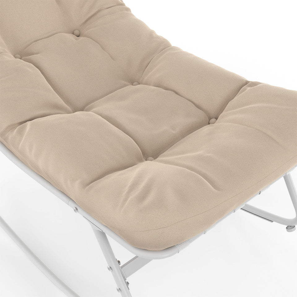 Fauteuils de jardin à bascule Ariane coussin beige - lot de 2
