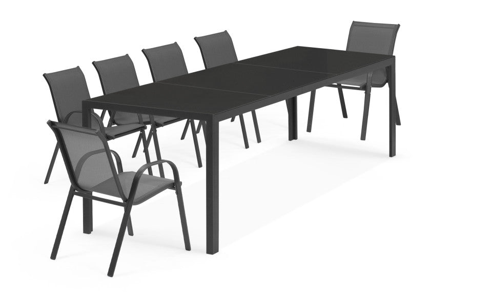 Table de jardin Formentera en verre trempé 240cm