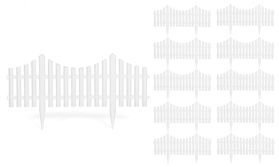 Bordurettes pour parterre en plastique blanc - Lot de 10