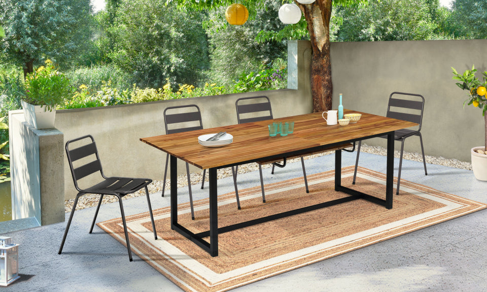 Table de jardin extensible Acacia 160-200cm