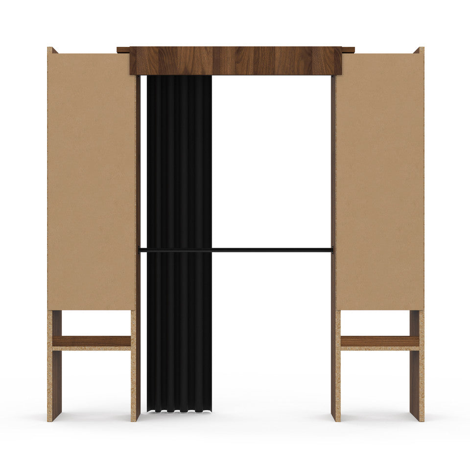 Dressing Justine extensible 120-180cm double colonne effet noyer