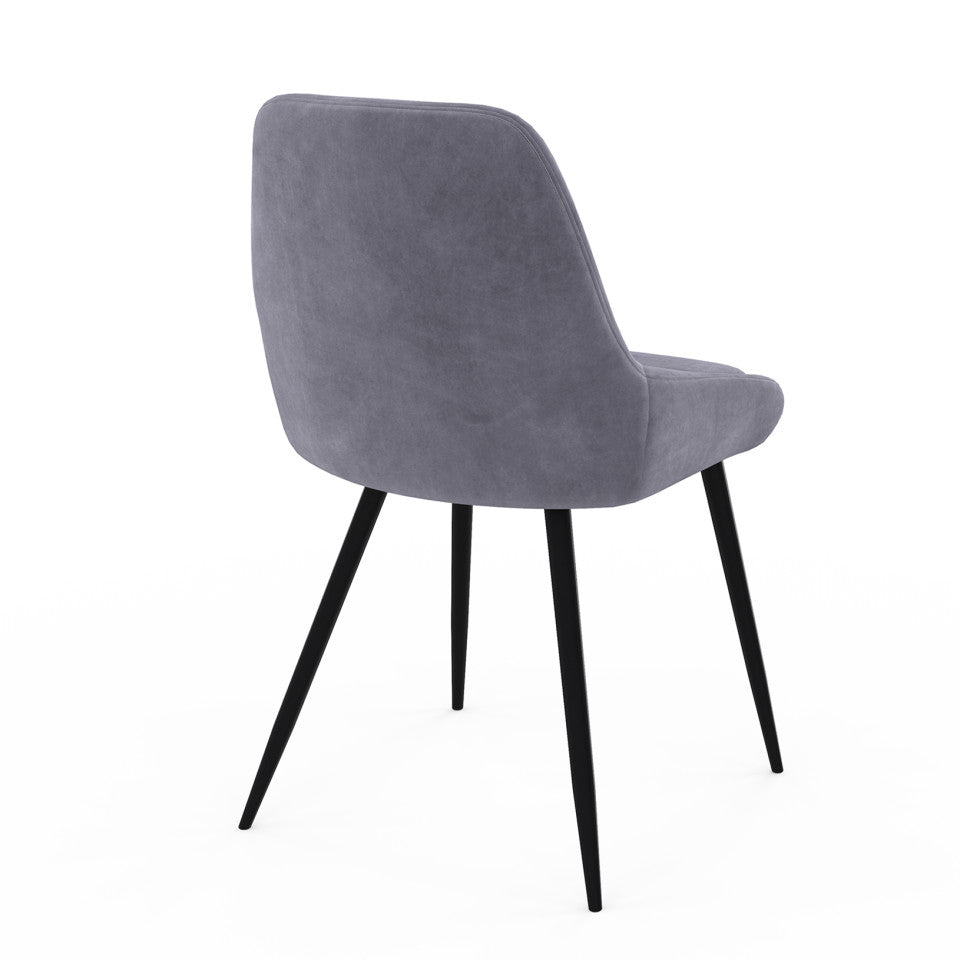 Chaises Olivia assise mix de couleurs : 1x crème, 1x gris clair, 1x gris foncé et 1x rose - lot de 4