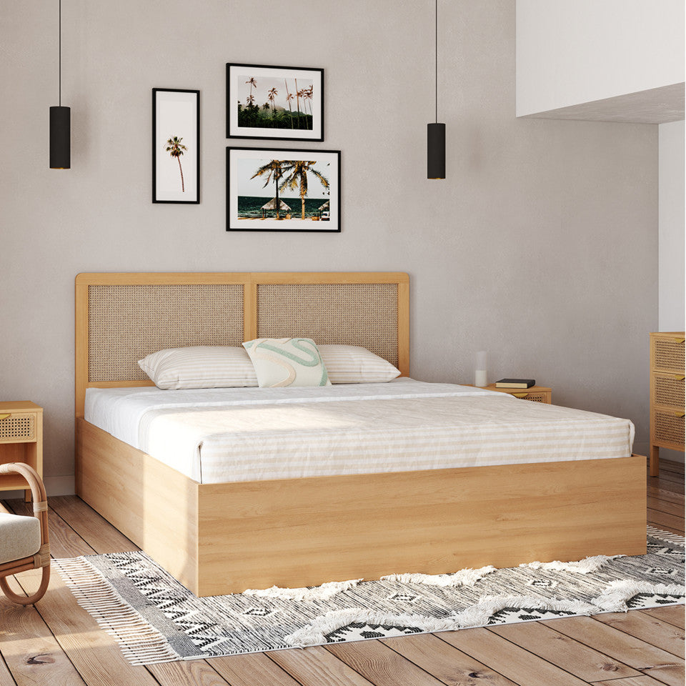 Lit coffre Eve 160x200cm cannage