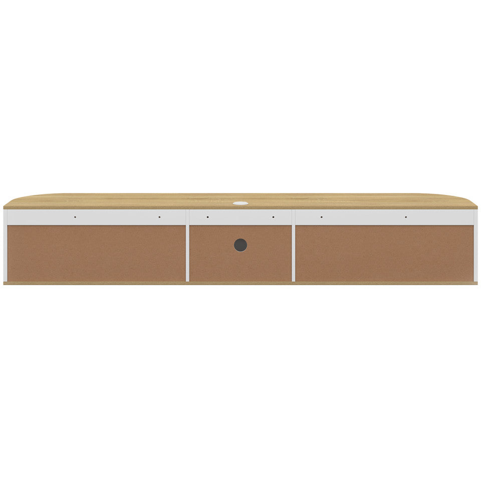 Meuble TV suspendu Elora bois blanc 180cm