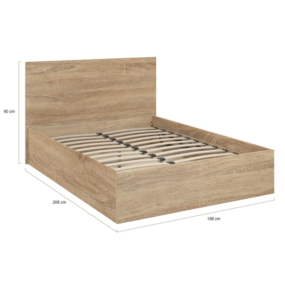 Lit coffre Sicilia 160x200cm effet bois naturel