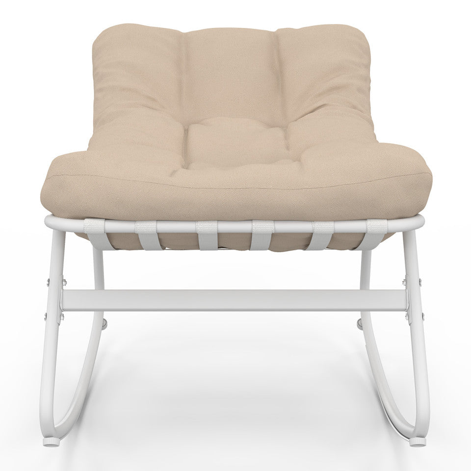 Fauteuils de jardin à bascule Ariane coussin beige - lot de 2