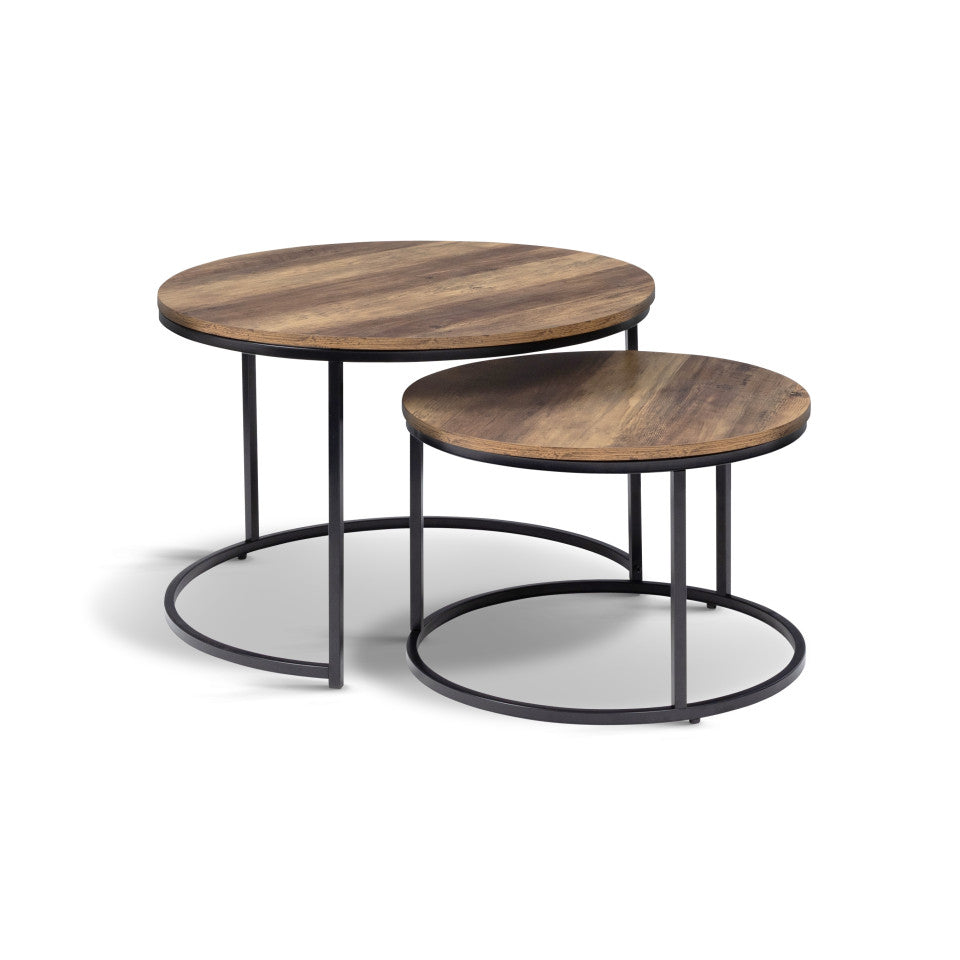 Tables basses rondes gigognes Eliza - lot de 2