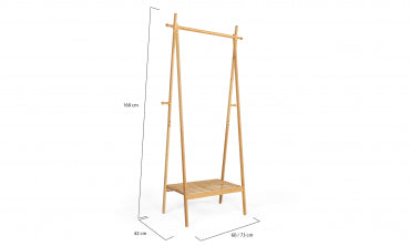 Portant pliable à vêtements Maya en bambou