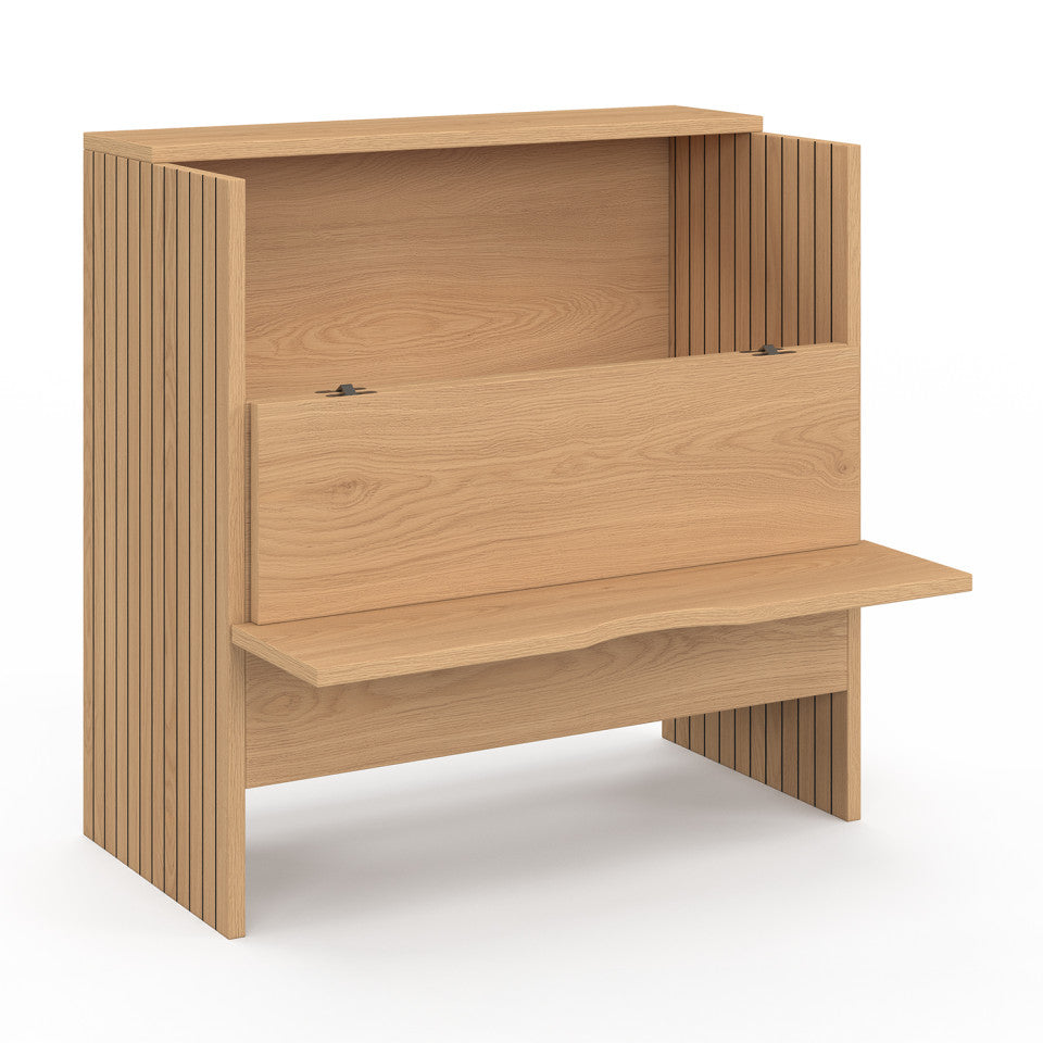 Table d'appoint mini bar Faustine bois et lattes