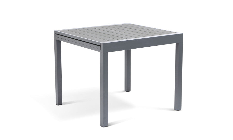 Table de jardin extensible en polywood 90-180cm gris anthracite